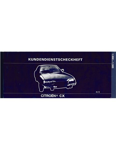 1978 CITROËN CX GARANTIE & WARTUNG ENGLISCH