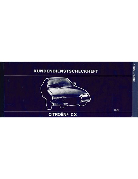 1978 CITROËN CX GARANTIE & WARTUNG ENGLISCH
