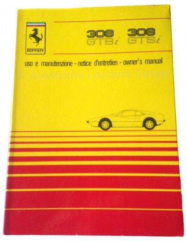 1980 FERRARI 308 GTBi GTSi INSTRUCTIEBOEKJE 195/80