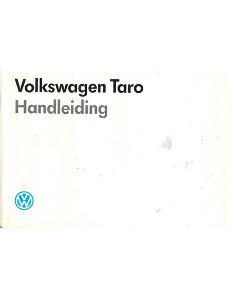 1989 VOLKSWAGEN TARO BETRIEBSANLEITUNG NIEDERLÄNDISCH