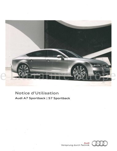 2013 AUDI A7 SPORTBACK | S7 SPORTBACK OWNERS MANUAL FRENCH