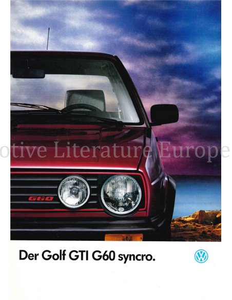 1990 VOLKSWAGEN GOLF GTI G60 SYNCRO BROCHURE GERMAN