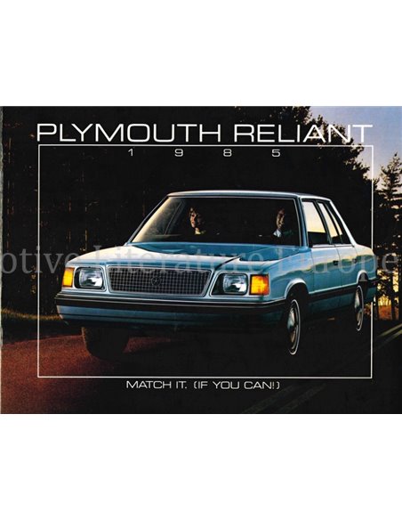 1985 PLYMOUTH RELIANT BROCHURE ENGLISH