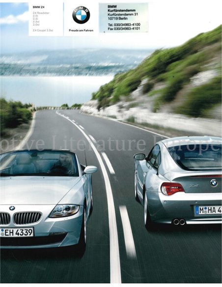 2007 BMW Z4 ROADSTER & COUPE BROCHURE DUITS