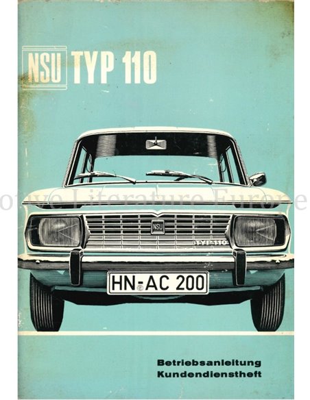 1965 NSU TYP 110 INSTRUCTIEBOEKJE DUITS