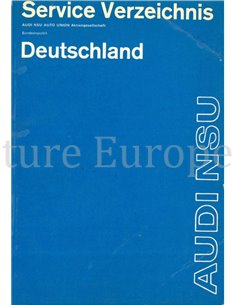 1971 NSU AUDI DEALER- EN SERVICE NETWERK HANDLEIDING DUITSLAND