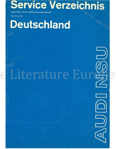 1971 NSU AUDI KUNDENDIENST-STELLEN HANDBUCH DEUTSCHLAND