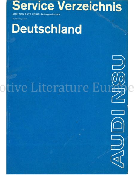 1971 NSU AUDI DEALER- EN SERVICE NETWERK HANDLEIDING DUITSLAND