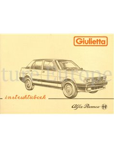 1983 ALFA ROMEO GIULIETTA OWNERS MANUAL DUTCH