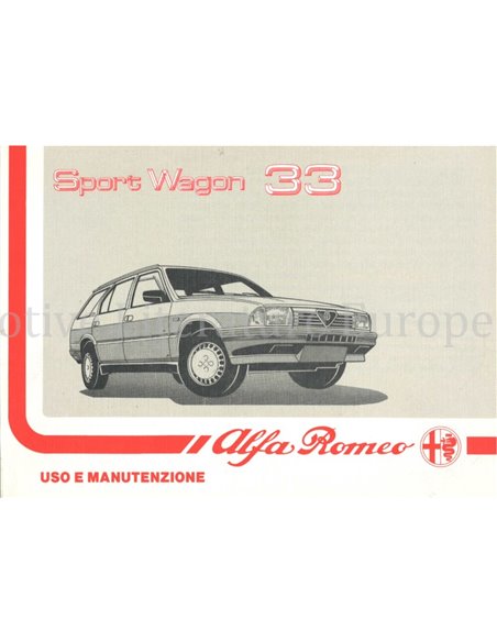 1988 ALFA ROMEO 33 SPORT WAGON INSTRUCTIEBOEKJE ITALIAANS