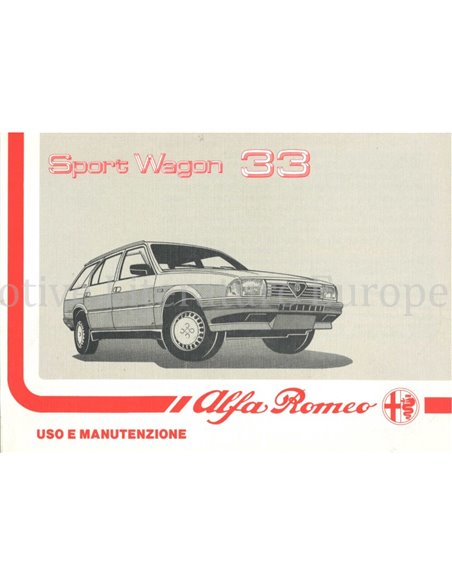 1988 ALFA ROMEO 33 SPORT WAGON OWNERS MANUAL ITALIAN