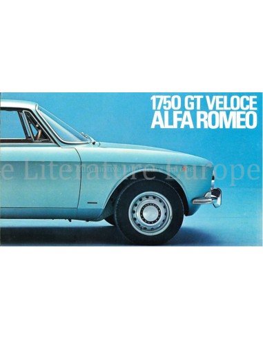 1970 ALFA ROMEO 1750 GT VELOCE BROCHURE FRENCH