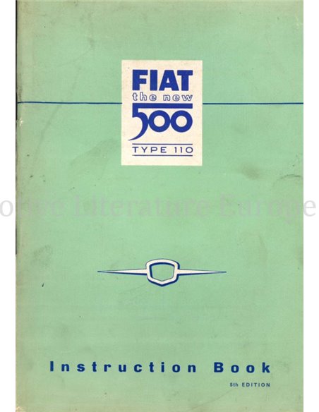 1959 FIAT 500 OWNERS MANUAL ENGLISH
