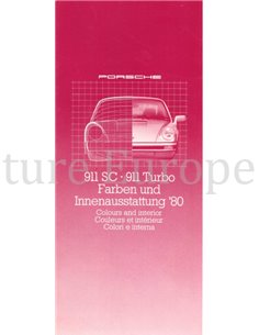 1980 PORSCHE 911SC | 911 TURBO KLEUREN EN INTERIEUR BROCHURE