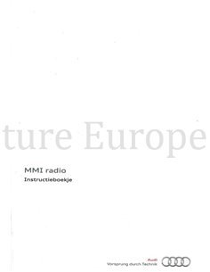 2012 AUDI MMI RADIO INSTRUCTIEBOEKJE NEDERANDS