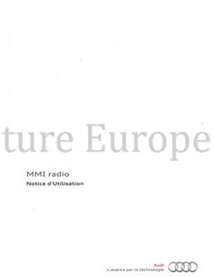 2012 AUDI MMI RADIO INSTRUCTIEBOEKJE FRANS