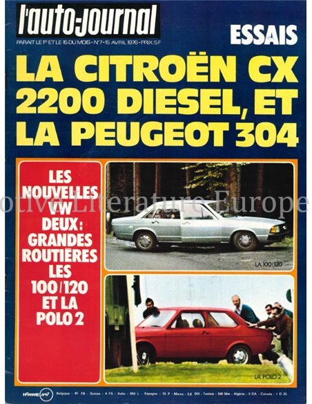 1976 L'AUTO-JOURNAL MAGAZIN 08 FRANZÖSISCH