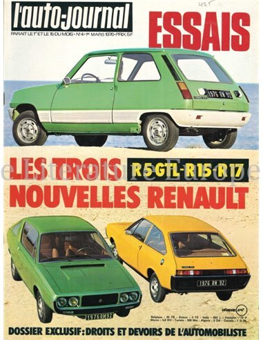 1976 L'AUTO-JOURNAL MAGAZIN 04 FRANZÖSISCH