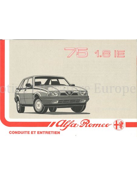 1988 ALFA ROMEO 75 OWNERS MANUAL FRENCH