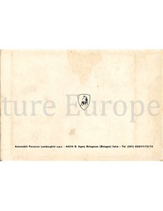 1970 LAMBORGHINI URRACO P250 OWNERS MANUAL 2