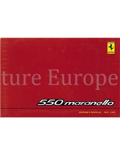 1999 FERRARI 550 MARANELLO OWNER'S MANUAL 1392/98 (U.S. VERSION)