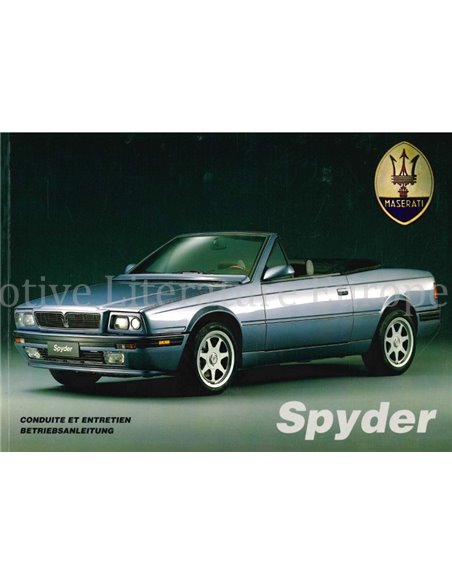 1992 MASERATI SPYDER OWNERS MANUAL FRENCH GERMAN