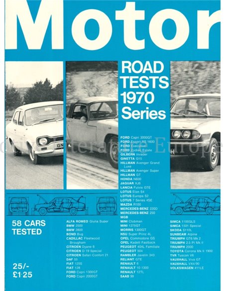 MOTOR, ROAD TESTS 1970 SERIES 