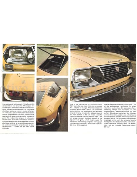 1969 LANCIA FULVIA SPORT 1.3S PROSPEKT 