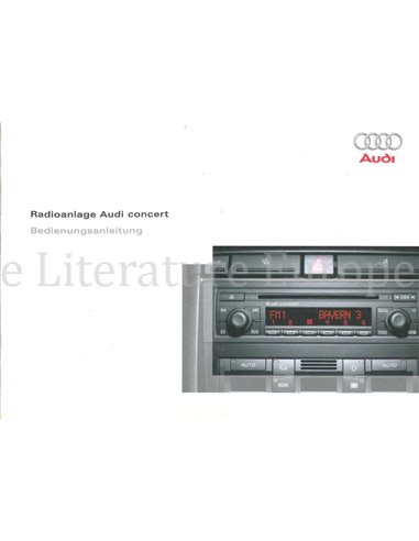 2004 AUDI CONCERT BEDIENUNGSANLEITUNG DEUTSCH