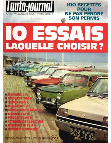 1973 L'AUTO-JOURNAL MAGAZIN 12 FRANZÖSISCH