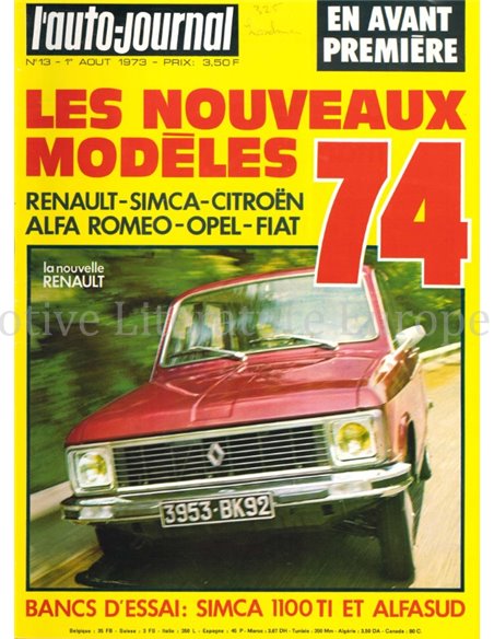 1973 L'AUTO-JOURNAL MAGAZIN 13 FRANZÖSISCH