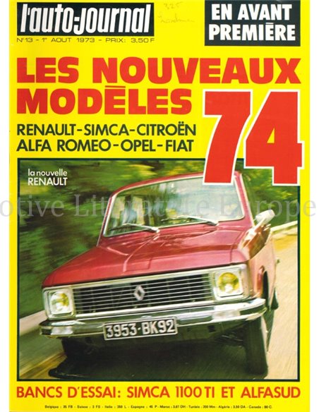 1973 L'AUTO-JOURNAL MAGAZINE 13 FRENCH