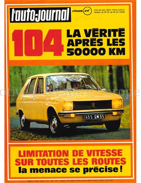 1973 L'AUTO-JOURNAL MAGAZIN 09 FRANZÖSISCH