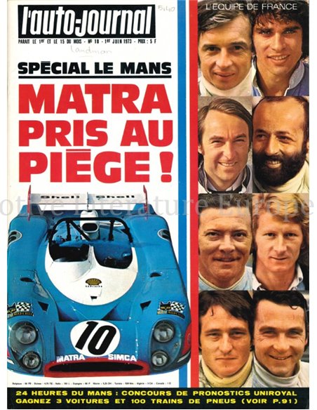 1973 L'AUTO-JOURNAL MAGAZINE 10 FRENCH