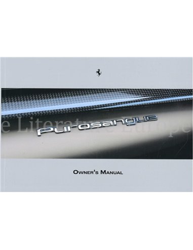 2023 FERRARI PUROSANGUE OWNERS MANUAL ENGLISH