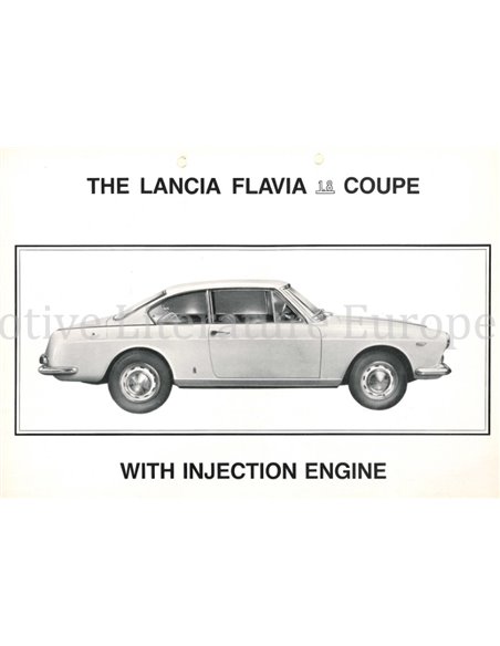 1966 LANCIA FLAVIA 1.8 COUPÉ BROCHURE ENGELS