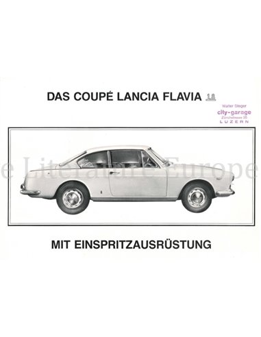 1966 LANCIA FLAVIA 1.8 COUPÉ BROCHURE DUITS