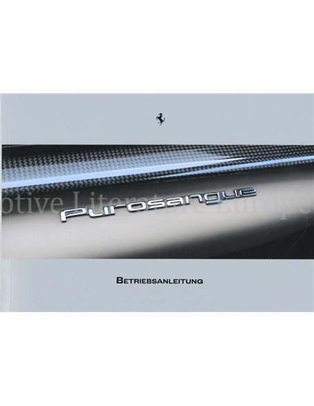 2023 FERRARI PUROSANGUE OWNERS MANUAL GERMAN