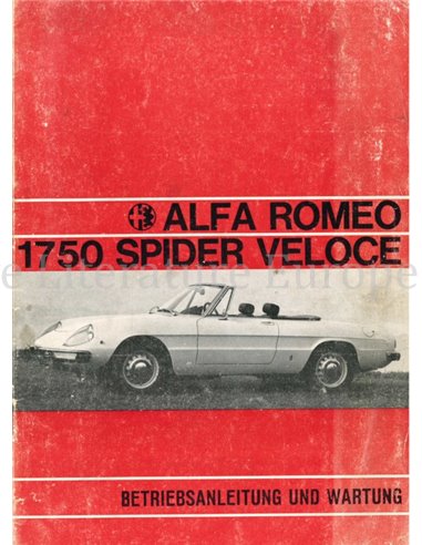 1970 ALFA ROMEO SPIDER 1750 VELOCE OWNERS MANUAL GERMAN