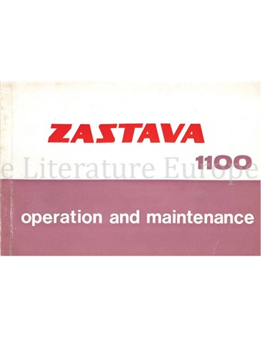 1978 ZASTAVA 1100 OWNERS MANUAL ENGLISH