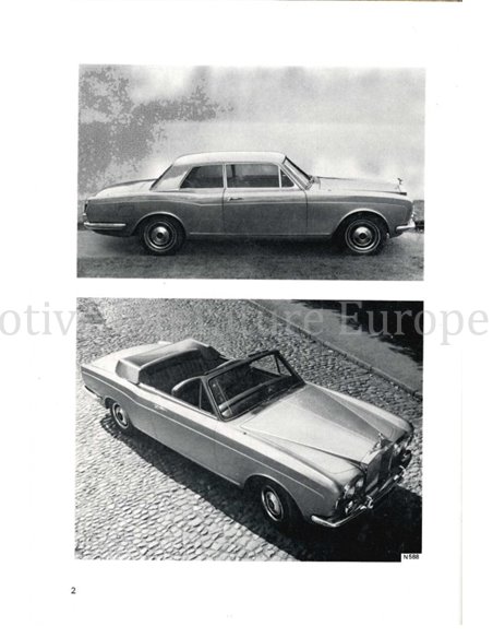 1973 ROLLS ROYCE | BENTLEY CORNICHE BETRIEBSANLEITUNG ENGLISCH
