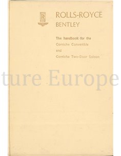 1971 ROLLS ROYCE | BENTLEY CORNICHE OWNERS MANUAL ENGLISH