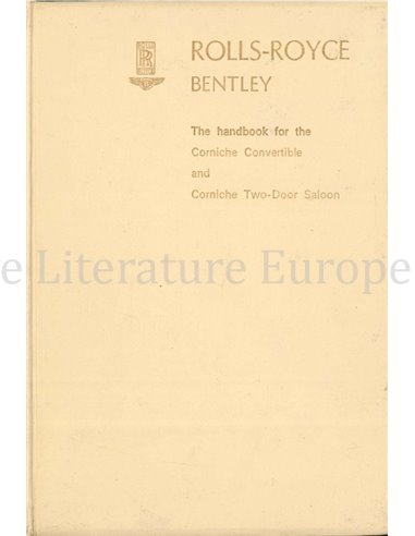 1971 ROLLS ROYCE | BENTLEY CORNICHE OWNERS MANUAL ENGLISH