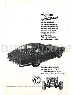 1968 AC 428 FASTBACK DATENBLATT ENGLISCH