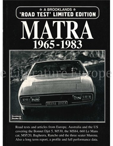 MATRA 1965 - 1983  (BROOKLANDS ROAD TEST LIMITED EDITION)