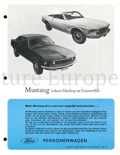 1969 FORD MUSTANG DATENBLATT NIEDERLÄNDISCH