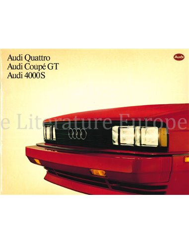 1984 AUDI QUATTRO | COUPÉ GT | 4000S BROCHURE ENGLISH
