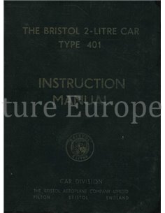 1948 BRISTOL 2 LITRE TYPE 401 INSTRUCTIEBOEKJE ENGELS