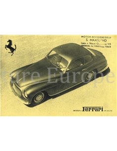 1949 FERRARI 166 INTER 2+2 BROCHURE ITALIAN