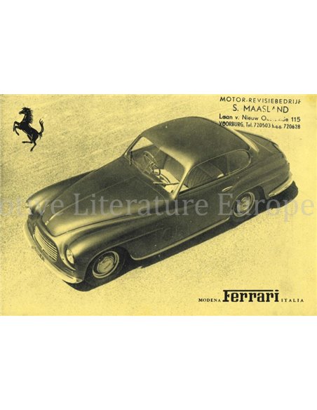 1949 FERRARI 166 INTER 2+2 PROSPEKT ITALANISCH